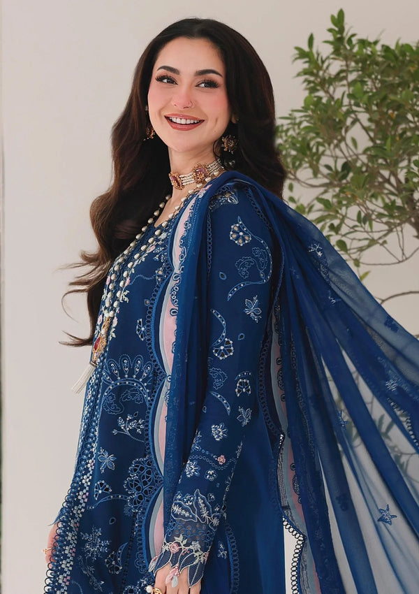 QALAMKAR PREMIUM EMBROIDERED LUXURY LAWN | UNSTITCHED 3-PIECE SUIT 713