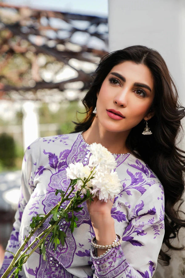 PRINTED LAWN EMBROIDERY UNSTITCH DRESS 3 PIECE V518