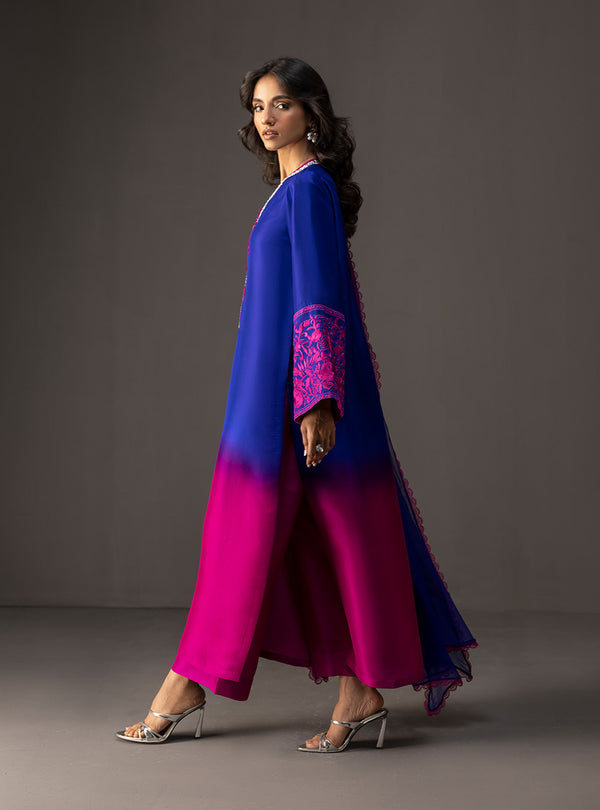 3 Piece Unstitched Embroidered and Printed SIlk Suit 230