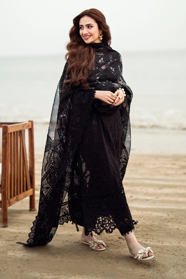 3PC DHANAKEMBROIDEREDUNSTITCHED DRESS - 520W
