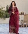 Lawn-3PC Embroidered Shirt wit hOrganzaEmbroidered Dupatta 1351 L