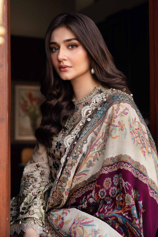 Lawn-3PC Embroidered Shirt with Digital Printed Jacquard Dupatta 669
