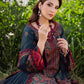 ASIM JOFA-3PC DHANAK EMBROIDERED SHIRT WITH DHANAK EMBROIDERED SHAWL AND TROUSER - 677