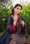 -3PC DHANAK EMBROIDERED SHIRT WITH DHANAK EMBROIDERED SHAWL AND TROUSER - 677