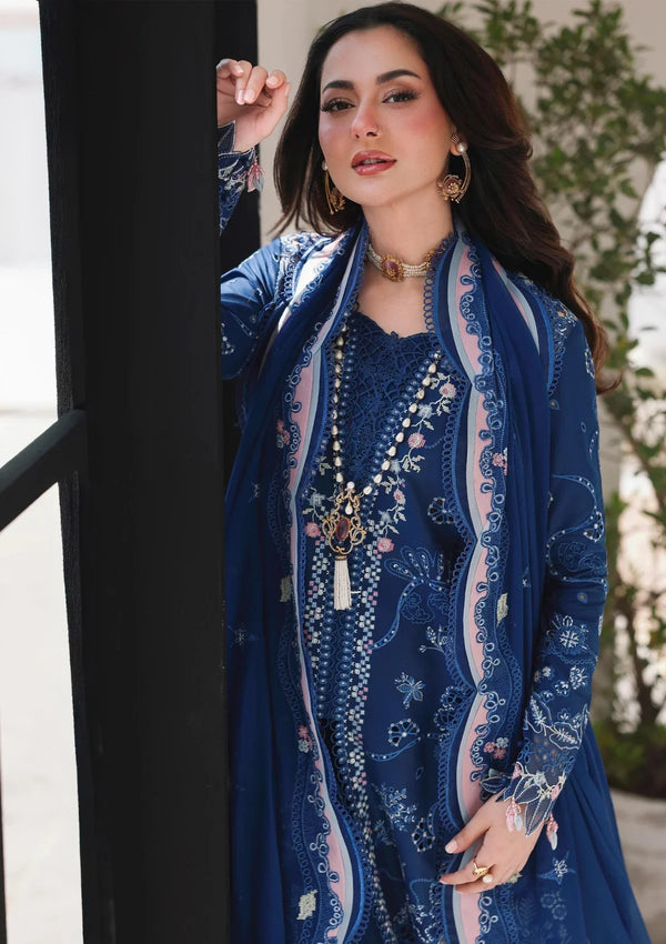 QALAMKAR PREMIUM EMBROIDERED LUXURY LAWN | UNSTITCHED 3-PIECE SUIT 713