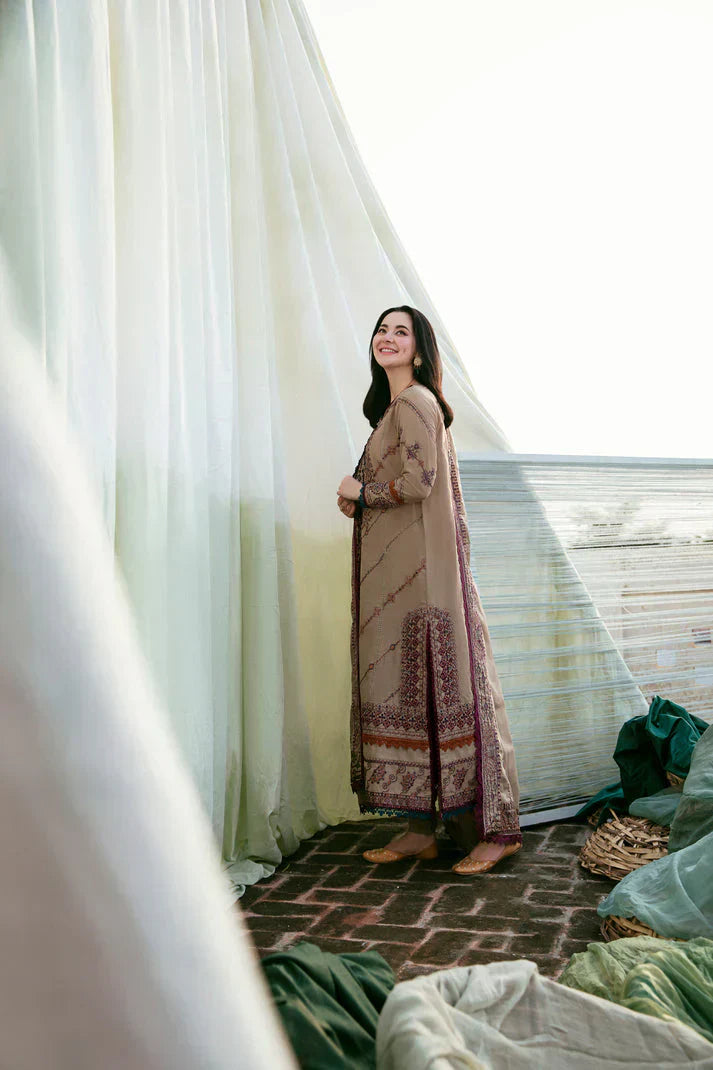 3PC DHANAK EMBROIDERED UNSTICHED SUIT 258