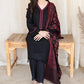 3 Piece Dhanak Shirt with Printed Wool Shawl MB 835