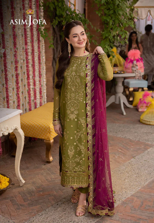 Dhanak  3PC Embroidered With Chiffon Embroidered Dupatta-243