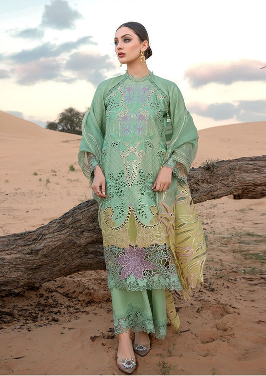 3 Piece Embroidered Lawn Shirt with Embroidered Organza Dupatta RR816
