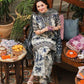 3PC-Printed Lawn Shirt With Voile Printed Dupatta-1542
