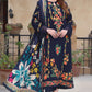3PC DHANAK EMBROIDERED SHIRT WITH COURTRAI PRINTED SHAWL & TROUSER  V676
