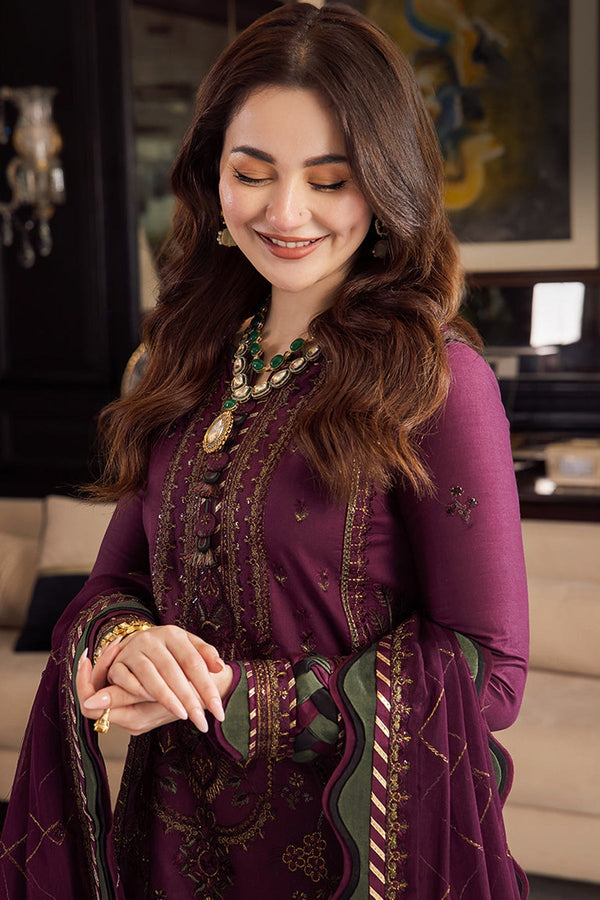 Lawn 3PC Embroidered With Chiffon Embroidered Dupatta 668
