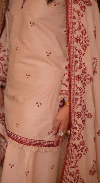 ANEELAS UNSTITCH DHANAK 3PC SUIT V46