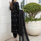 3 Pc Embroidered Lawn Shirt with Embroidered Organza Dupatta BA 06