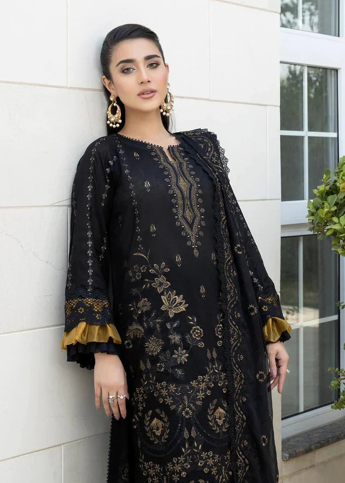 3 Pc Embroidered Lawn Shirt with Embroidered Organza Dupatta BA 06