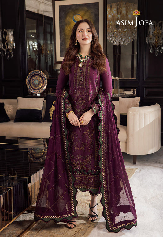 Asim Jofa Dhanak 3PC Embroidered With Chiffon Embroidered Dupatta 668