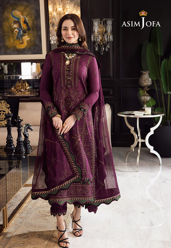 Lawn 3PC Embroidered With Chiffon Embroidered Dupatta 668