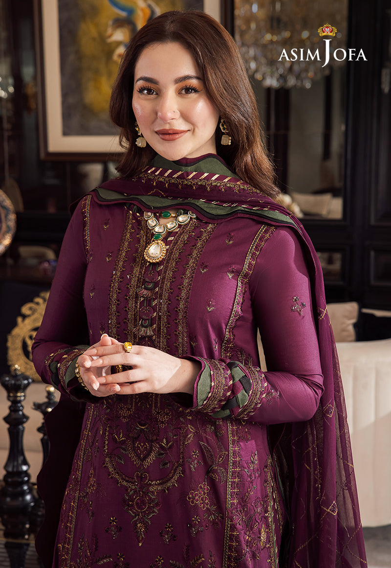 Asim Jofa Dhanak 3PC Embroidered With Chiffon Embroidered Dupatta 668