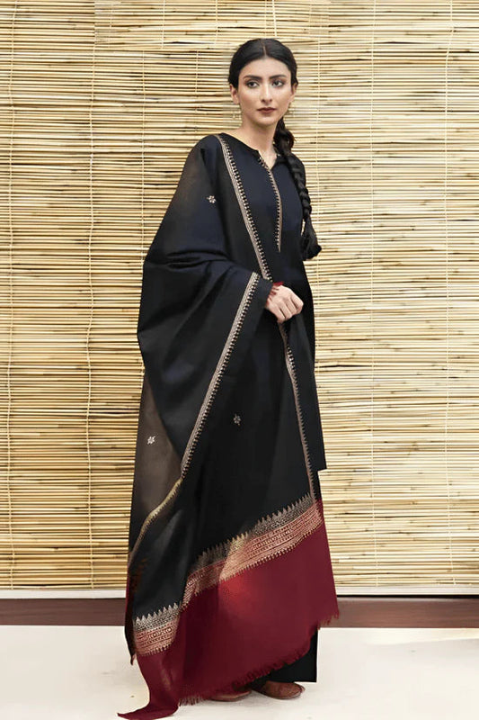 BR 1075B-3PC Dhanak suit with Woolen Shawll