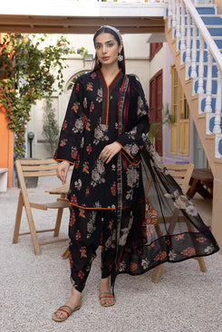 3 Piece - Unstitched Digital Printed Linen Fabric With Linen Dupatta