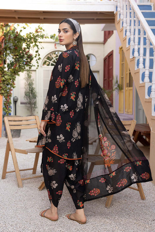 3 Piece - Unstitched Digital Printed Linen Fabric With Linen Dupatta