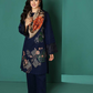 3 Piece Embroidered Dhanak Shirt with Printed Wool Shawl NS 195