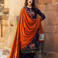 3 Piece Embroided Dhanak Shirt with Embroided Dhanak Shawl AJ 680