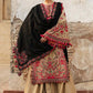 3 Piece Embroidered dhannak shirt with Embroidered dhannak shawl HR 690