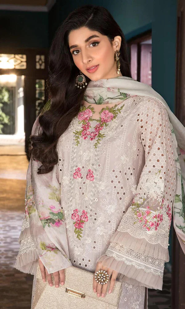 3 piece Embroidered Lawn Shirt with Digital Printed Poly Lawn Dupatta EL 12