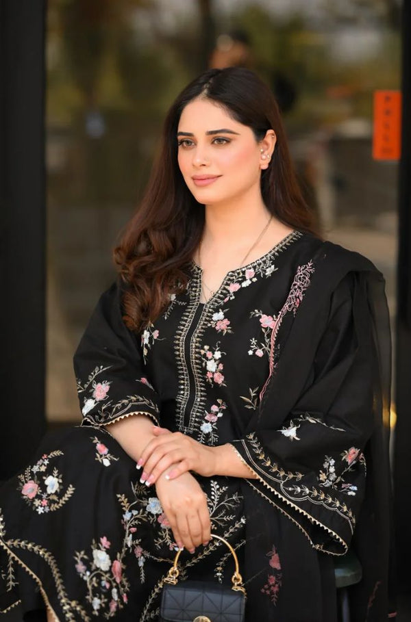 Summer 3Piece Lawn Embroidered Suit V 729